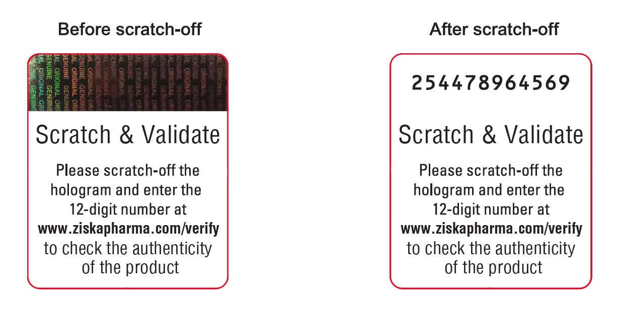 Where to find verification code on Ziska products